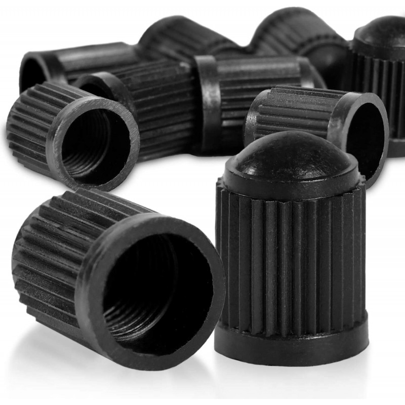 Schwarz 200 Stück Kunststoff-Reifenventil-Staubkappen für Auto Fahrrad und Fahrrad LKW Motorrad 